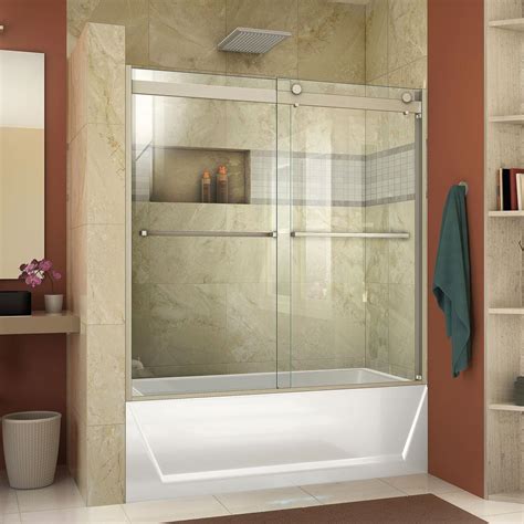 hinged frameless tub door|best frameless bypass shower doors.